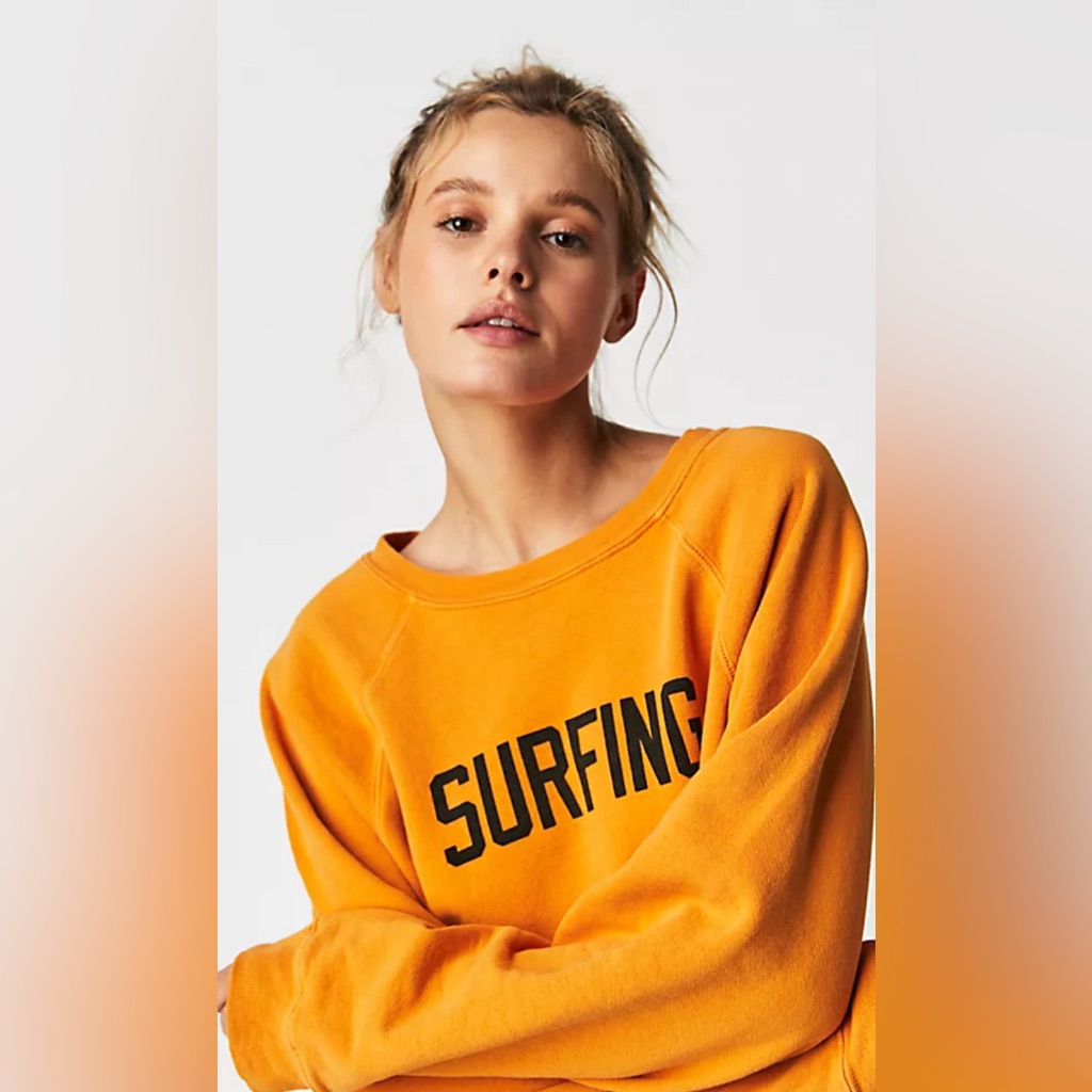 Free People  Retro Brand  Surfing Crew Neck  Size Large